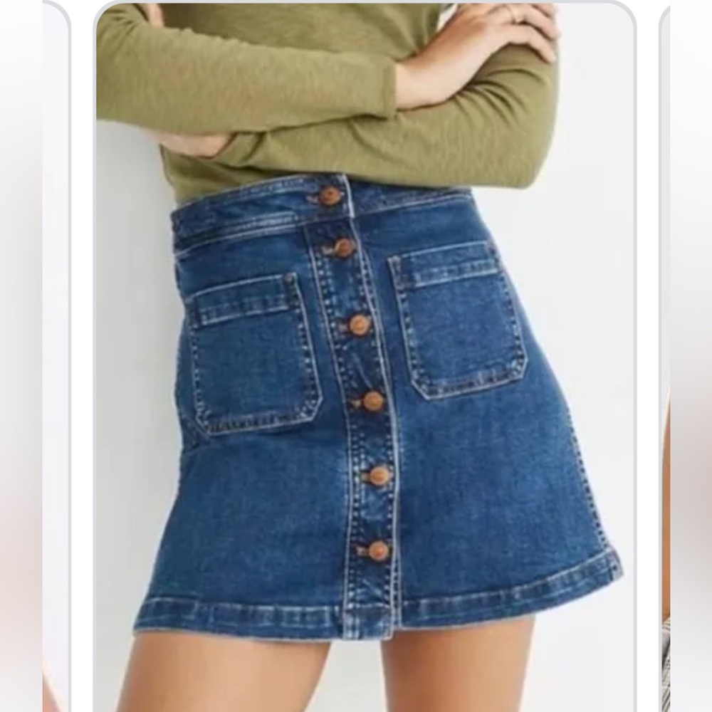 Madewell Stretch Denim A-Line Mini Skirt